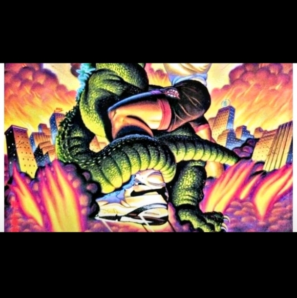 CHARLES BARKLEY VS GODZILLA OLD SCHOOL GLOSSY REPRINT NBA WALL ART 8.5x11 POSTER - Picture 5 of 7